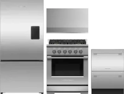 4 Piece Package Includes Refrigerator, Range, Hood And Dishwasher